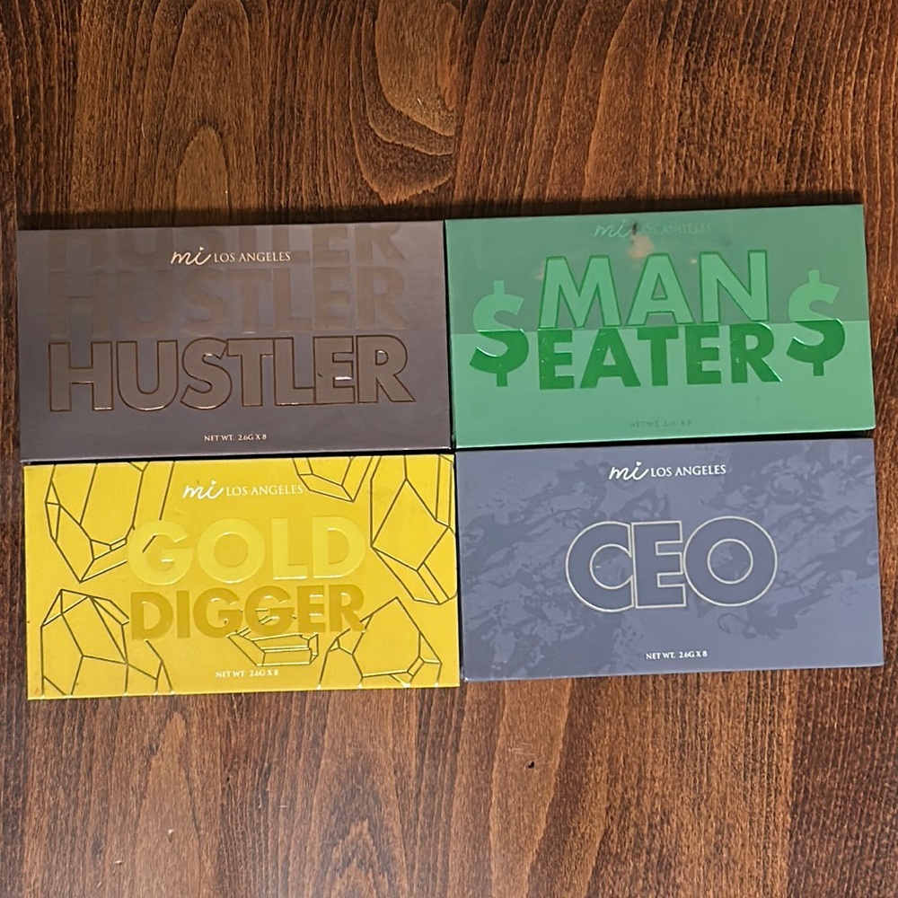 Mi Los Angeles makeup pallet bundle. gold digger, hustler, ceo, man eater, royal